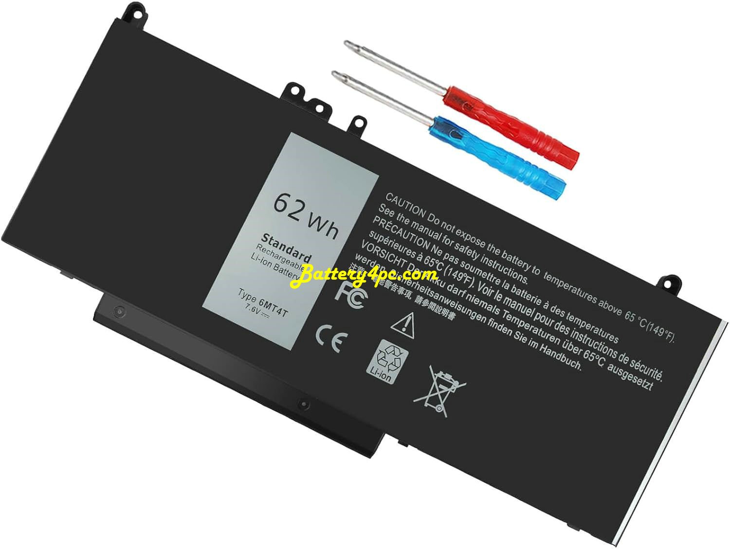 thumbnail image 2 of 6MT4T 62Wh Replacement Battery For Dell Latitude E5470 E5570 Precision 3510 2 of 5